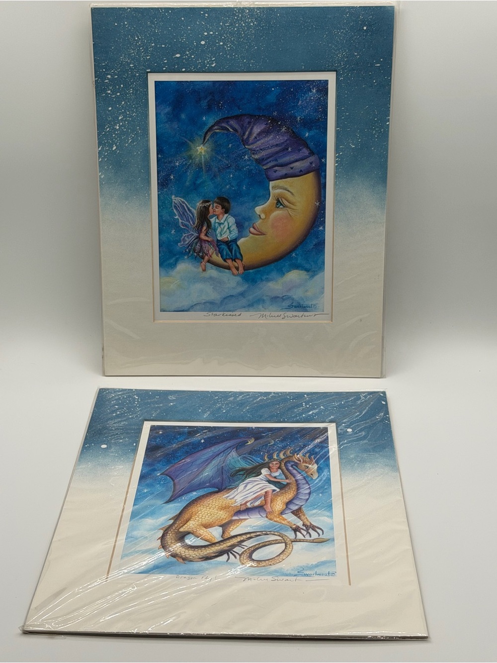 Mishell Swartwout Signed Matted Fantasy Art Print Lot Dragon Fly & Starkissed
